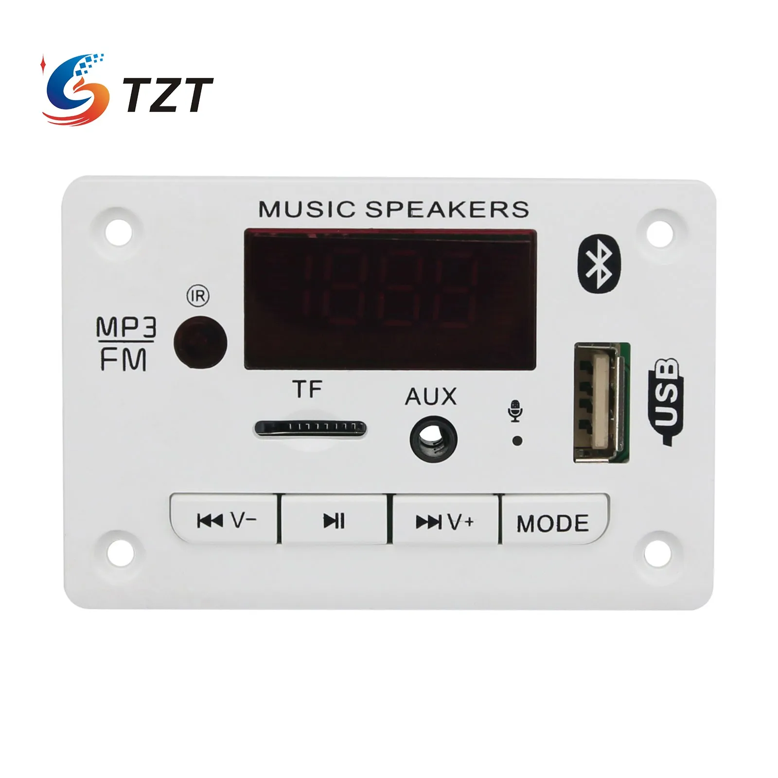 TZT 12V Bluetooth 5.0 Decoder MP3/WMA/WAV/FLAC/APE Audio Decoding Board w/ Recording Hands-free Calling | Электроника