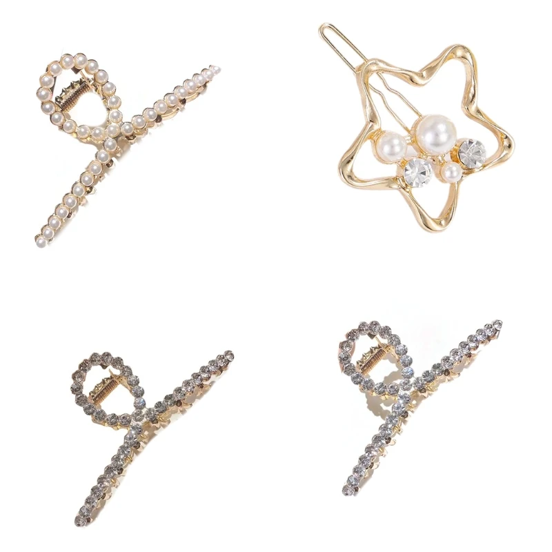 

4 шт. большие заколки для волос, модные зажимы, Нескользящие заколки для волос, металлические зажимы для волос, аксессуары для женщин K3NE