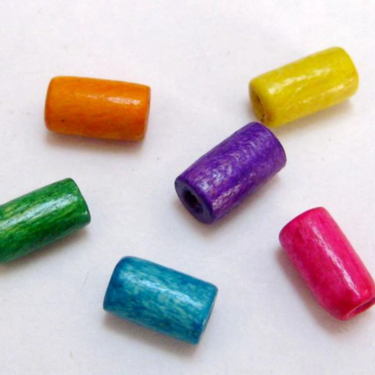 500 Mixed Color 4X8mm Tube Wood Beads~Wooden | Украшения и аксессуары