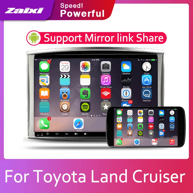 ZaiXi автомобильная система Android 1080P IPS ЖК экран для Toyota Land Cruiser LC100 2002 ~ 2007