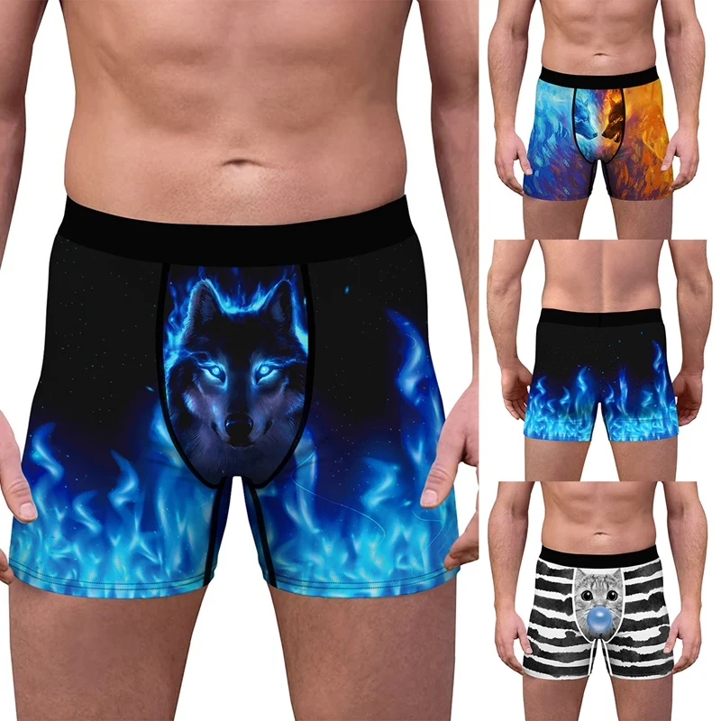 

3D Digital Printing Men's Sterile Underwear Soft and Breathable Boxer Briefs