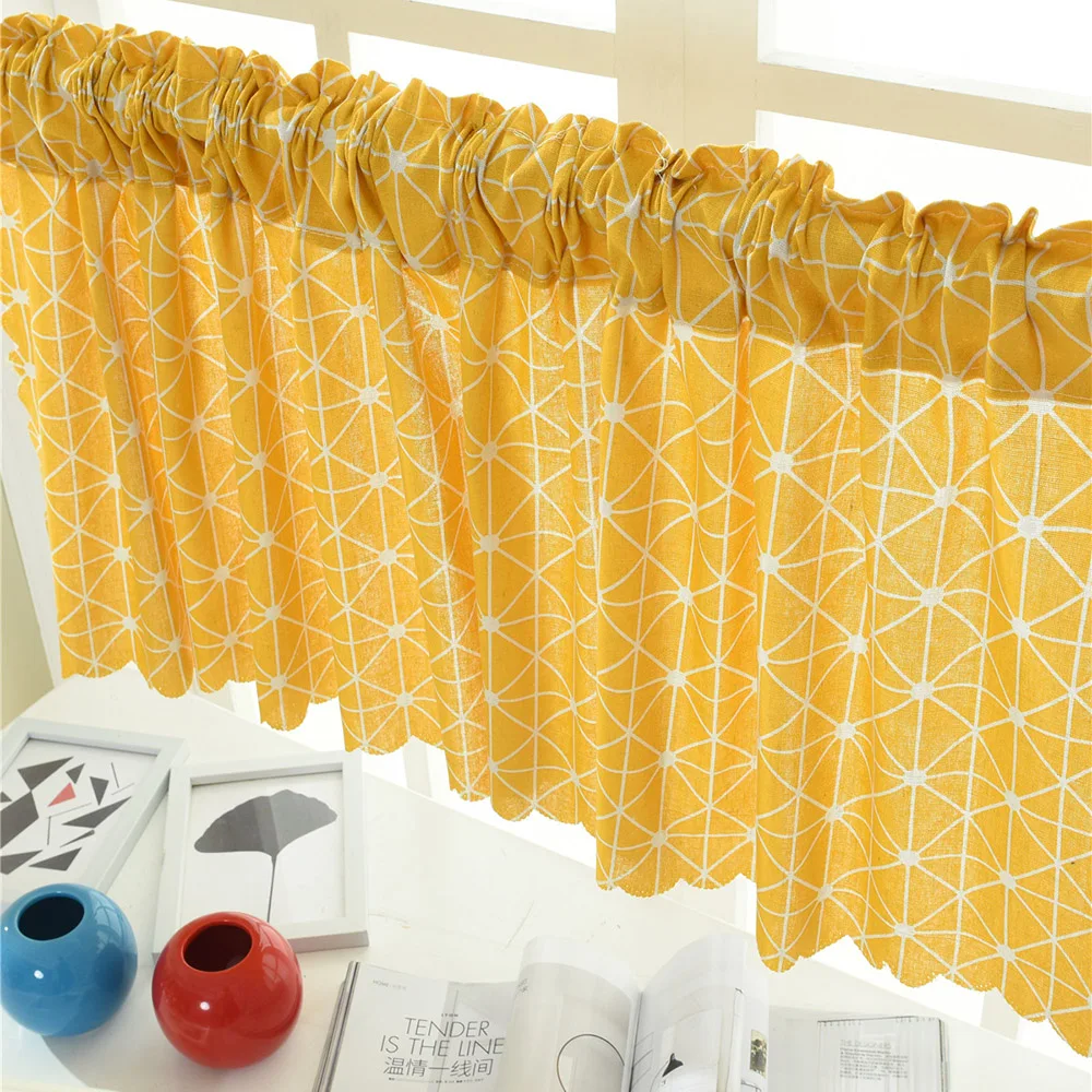 Затемняющие оконные шторы Valance в полоску Короткие полупрозрачные s образные