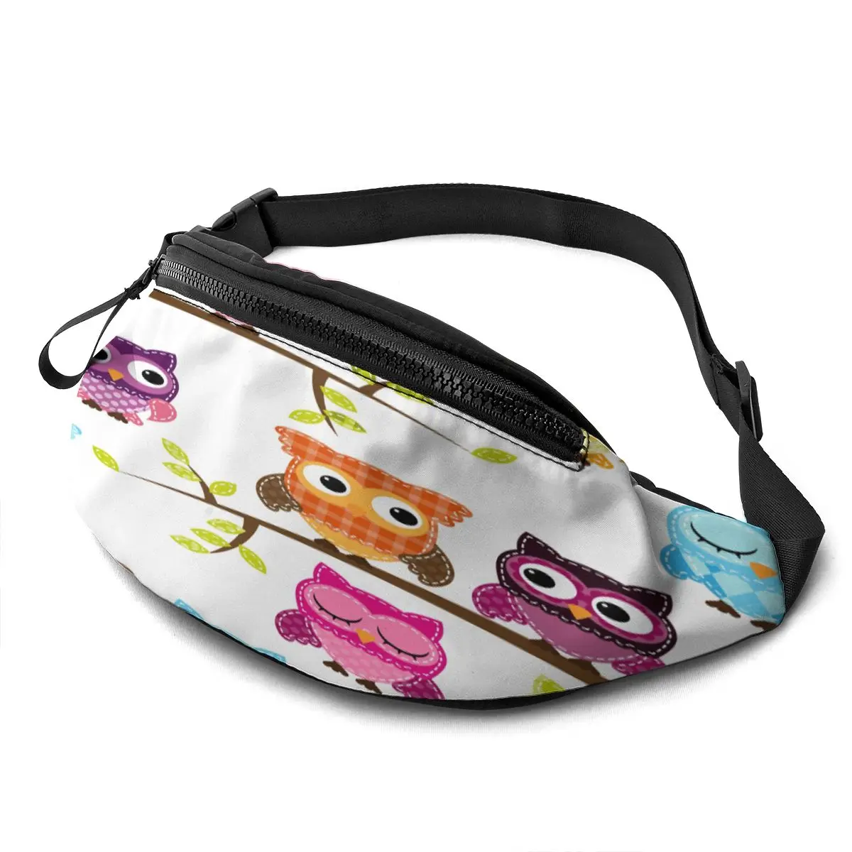 

Fanny Pack for Men Women Cartoon Cute Owl Large Hiking Waist Bag Pack with Adjustable Strap Carrying All Phones
