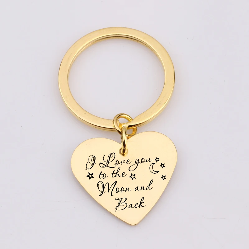 Valentines Day Gift Keychain I Love You Moon and Back Couple Christmas Gifts for Lover Fashion Simple Bag Charm | Украшения и