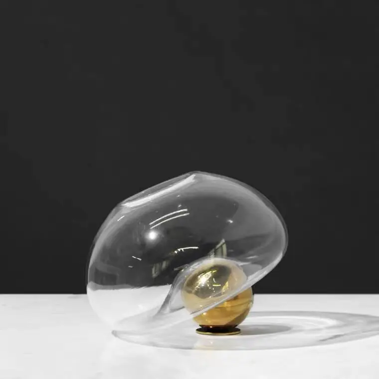 

Modern Decor Transparent Bottle Gold Bottom Home Vase Living Room Decoration
