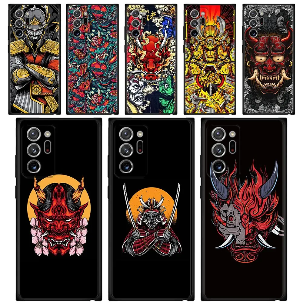 

Tempered Glass Case For Samsung Galaxy Note 20 Ultra 10 Plus Lite 5G 9 8 Back Silicone Cover Shell Fundas _Samu 0rai Demon Cool