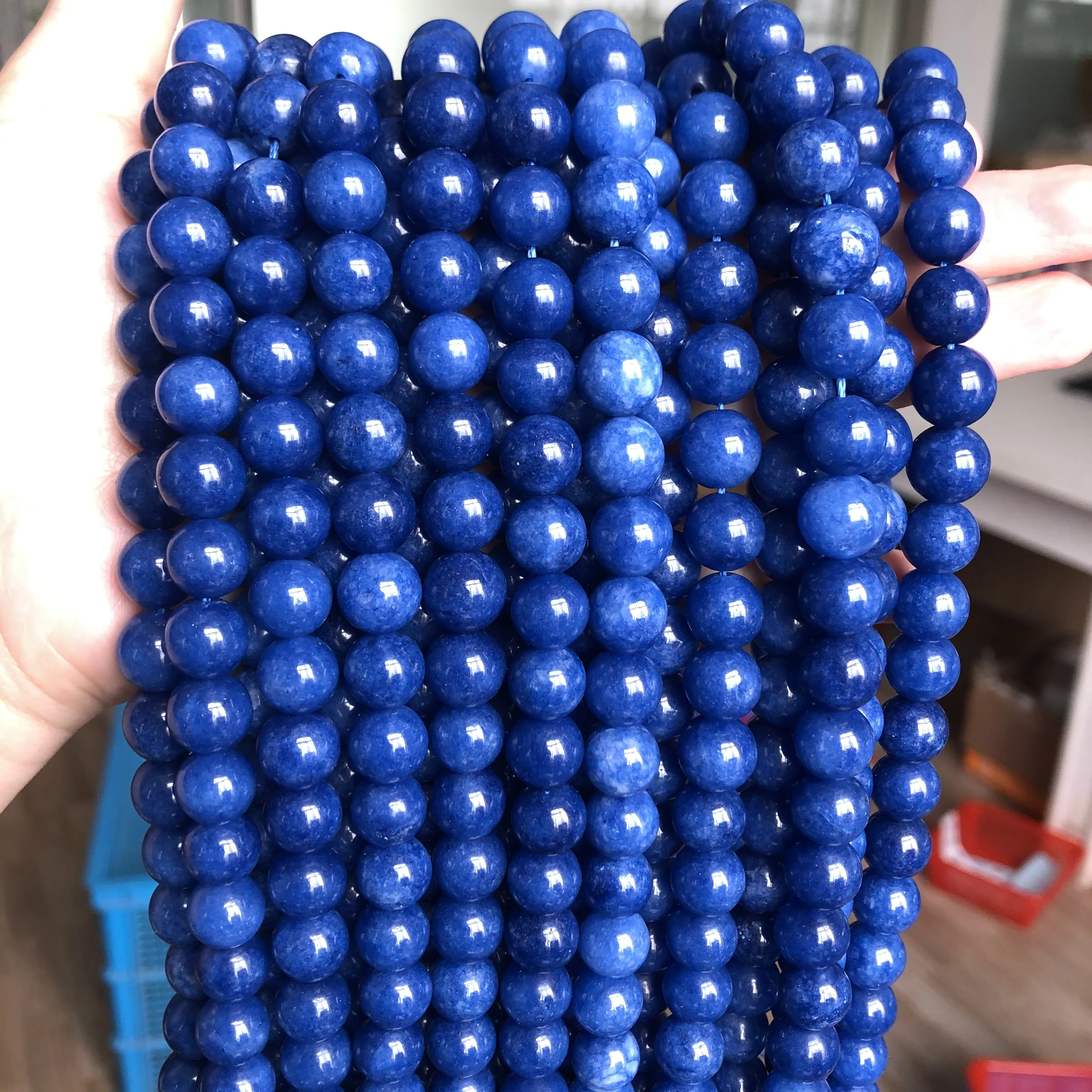 

Blue Kyanite Stone Beads For Jewelry Making DIY Bracelet Necklace Round Loose Spacer Accessories Beads Strand 15" 6/8/10/12mm