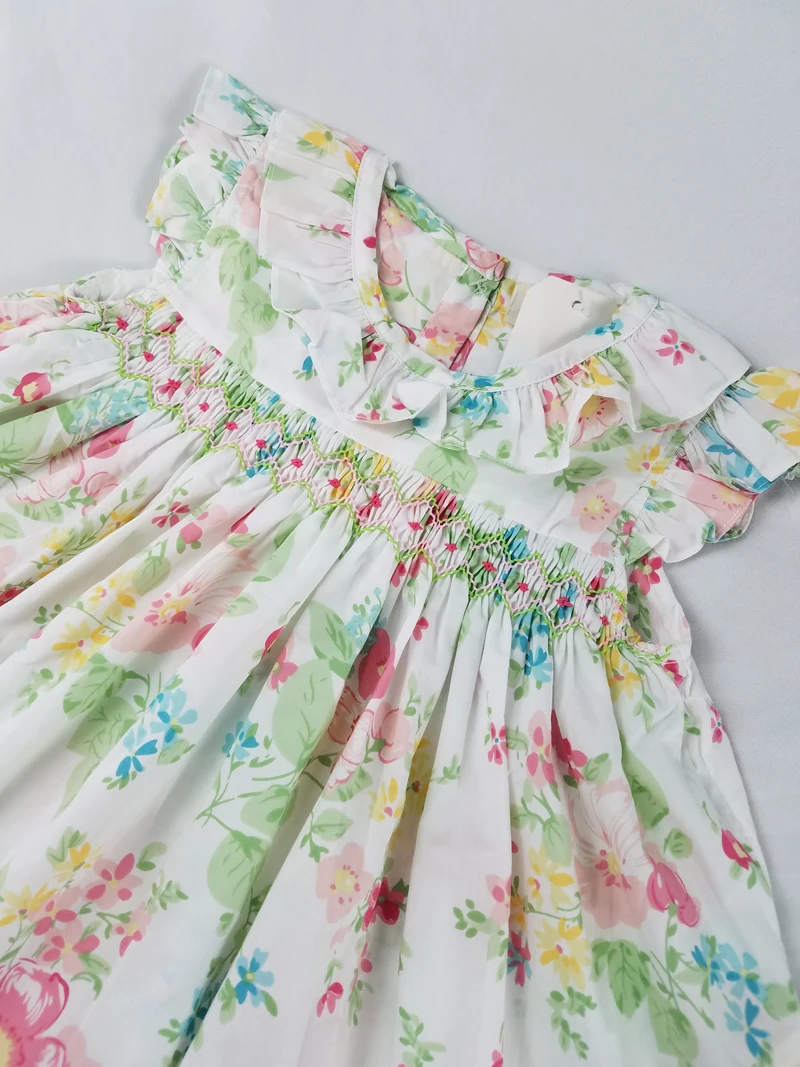 2021 Осень Лето одежда для малышей из хлопка девочек платье принцессы с оборками и