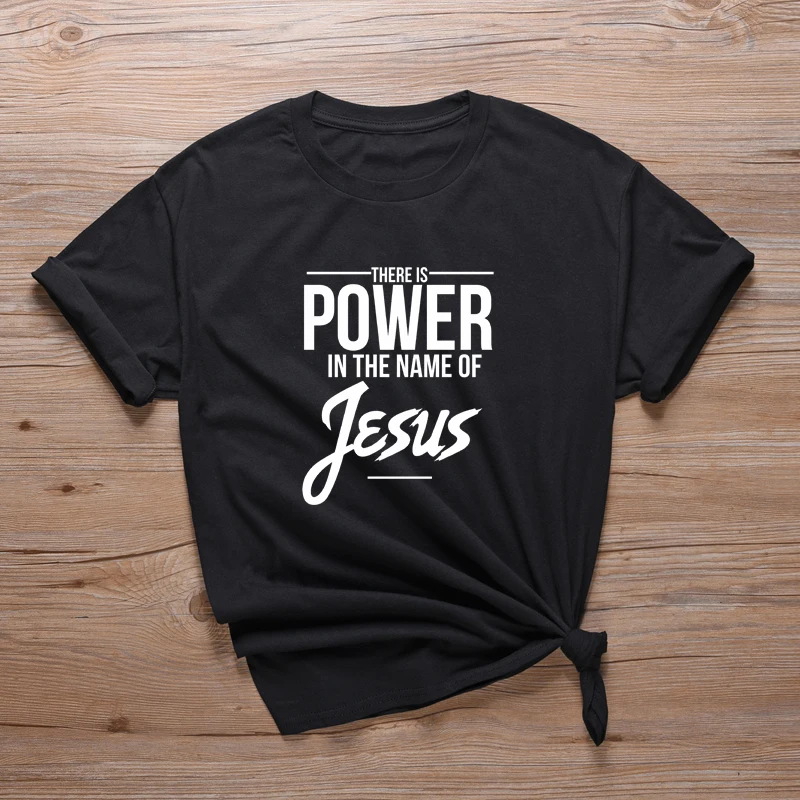 Футболка унисекс с надписью The Power In имя Иисуса|Футболки| |