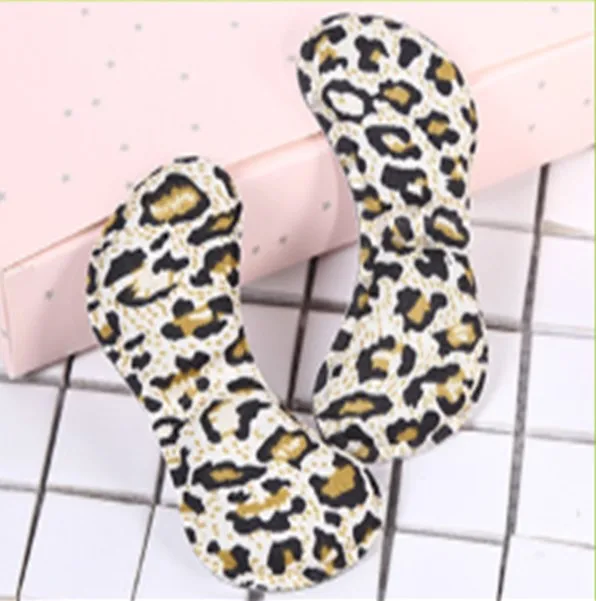 leopard Новинка, 1 пара, стелька, вставки, толстая подошва, износостойкая подошва, невидимый каблук, наклейки, Нескользящие, обувь на высоком каблуке - Цвет: leopard
