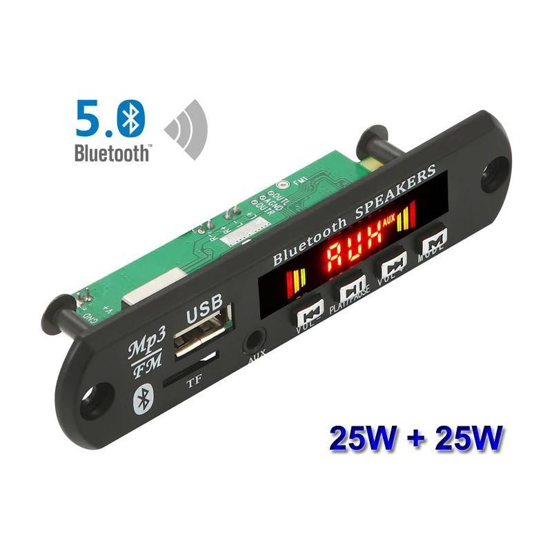 2*25 Вт Цифровой аудио декодер плата Bluetooth FM MP3-плеер Класс D стерео динамик сделай