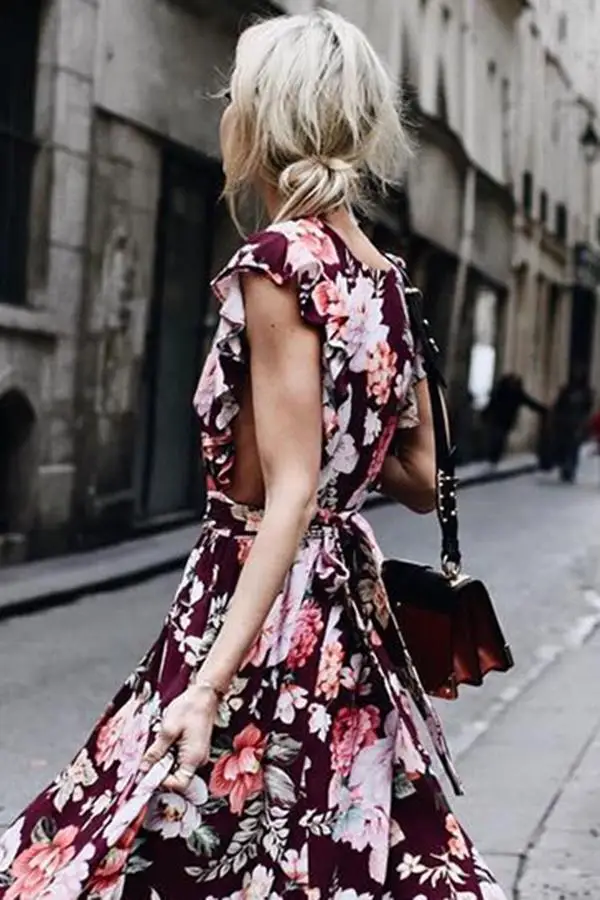 

Linglewei New Spring and Summer Women's Dress popular sleeveless printing dress long dress