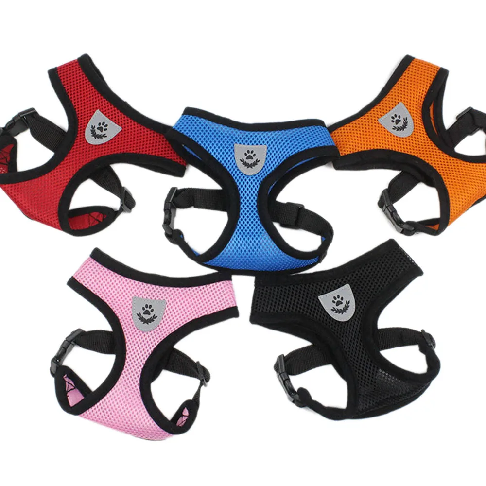 Шлейка и поводок для собак кошек Мягкая сетчатая мягкая жилетка со