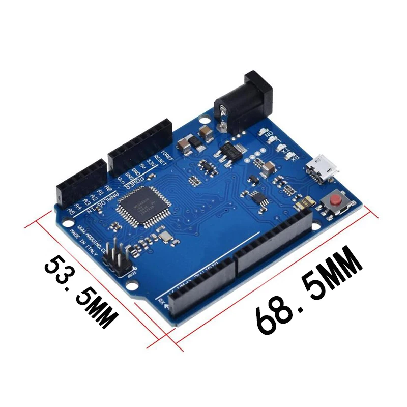 Макетная плата Leonardo R3 с микроконтроллером Atmega32u4 макетная USB-кабелем совместимая