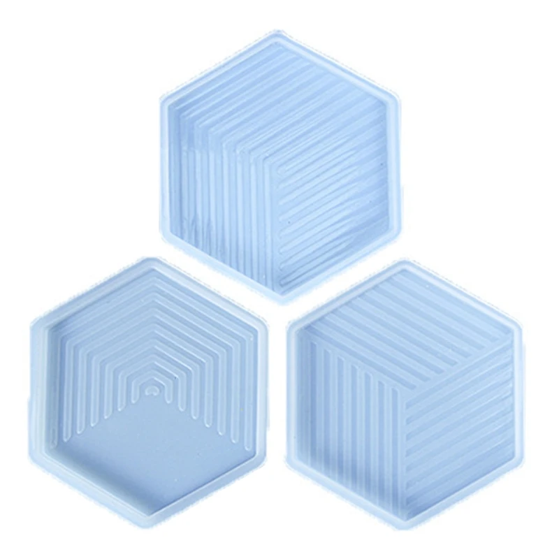 

Geometric Stripes Coaster Epoxy Resin Mold Cup Mat Casting Silicone Mould DIY Crafts Home Decoration Making Tool