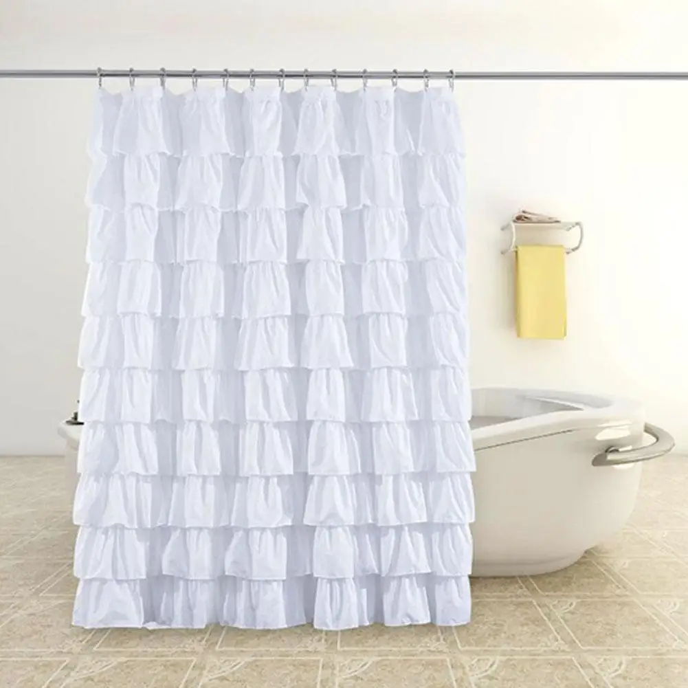 Высококачественная белая большая кружевная занавеска для ванны ручной работы