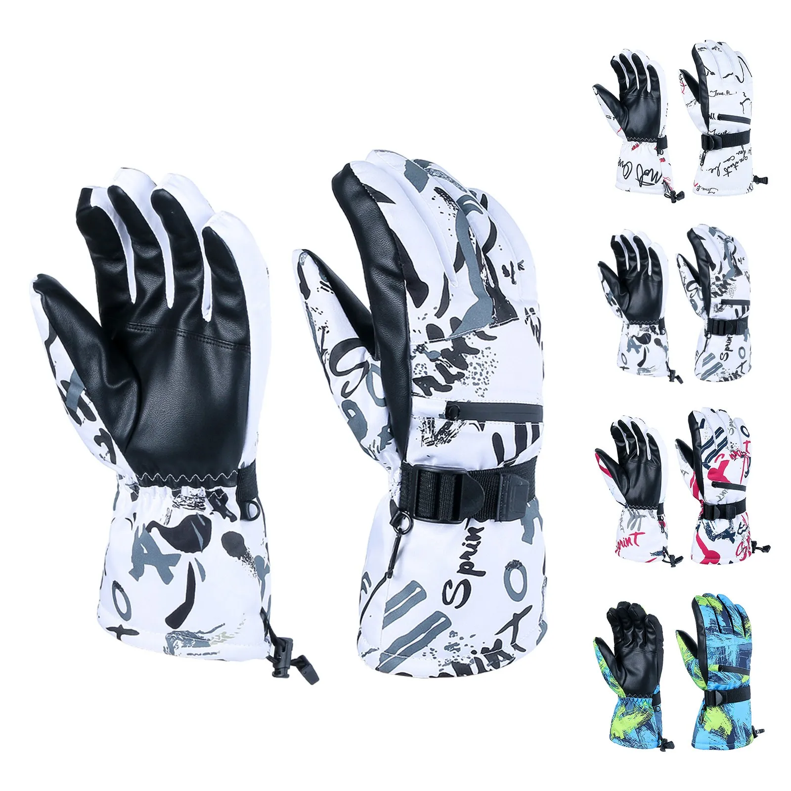 

Мужские и женские лыжные перчатки для сноуборда зимние теплые перчатки для езды на снегоходе мотоцикле ветрозащитные водонепроницаемые зи...