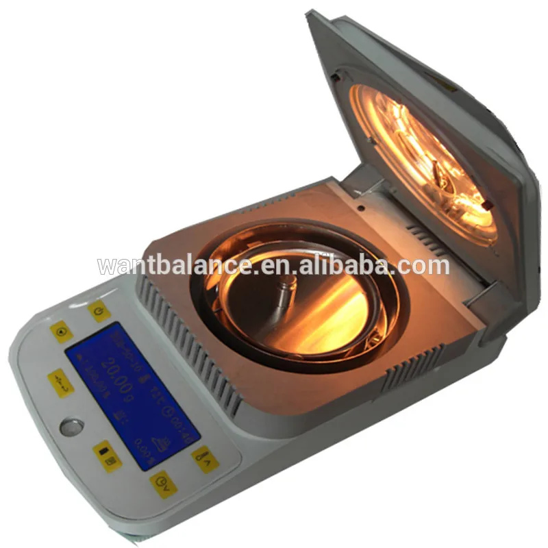 

50g 0.001g 0.005g 0.01g Grain infrared halogen Moisture analyzer