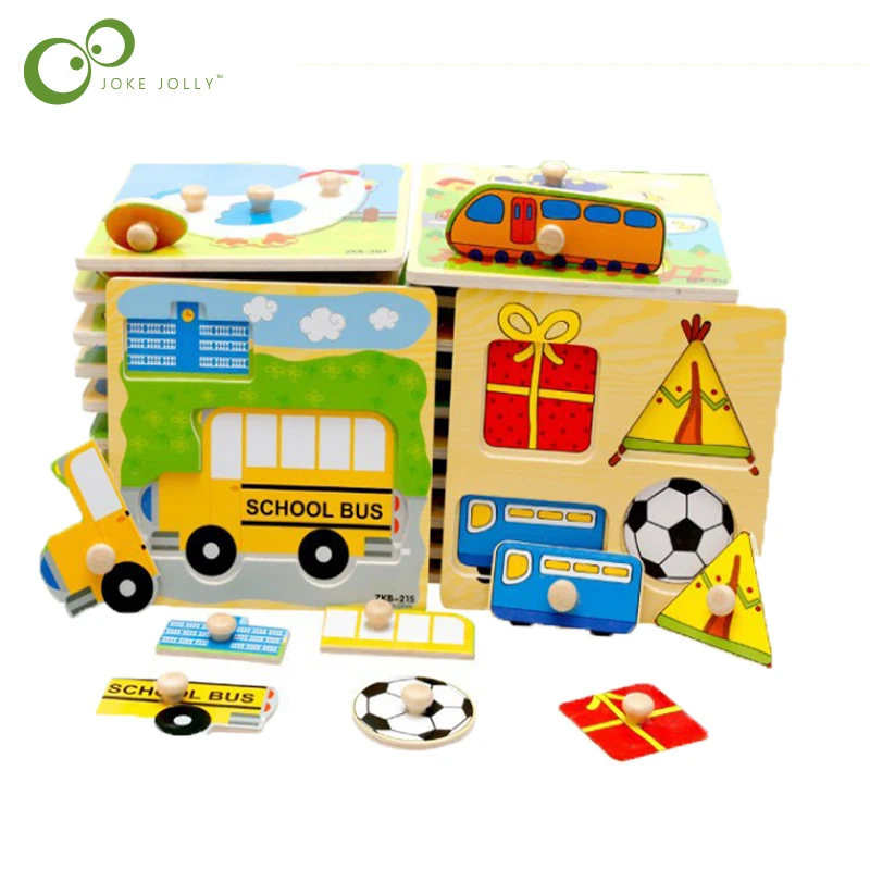 Детская Доска для захвата рук 3D пазл деревянные игрушки детей Мультяшные