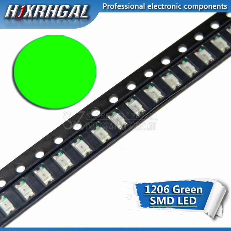 Светодиодный диодный светильник hjxrhgal зеленый 1206 SMD 1 шт.|Диоды| |
