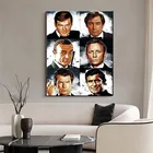 Постеры по мотивам фильма Джеймс Бонд 007, Классическая винтажная Картина на холсте, черно-белая Настенная картина для гостиной, спальни, домашний декор