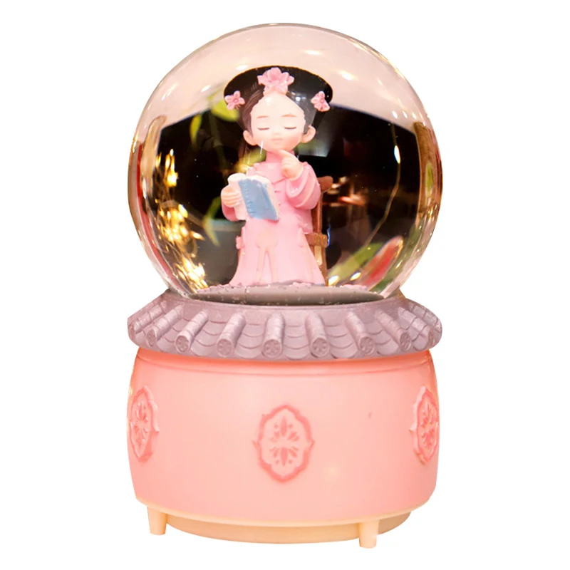 Винтажный Дворцовый стиль Hanfu Girl музыкальная шкатулка в виде хрустального шара
