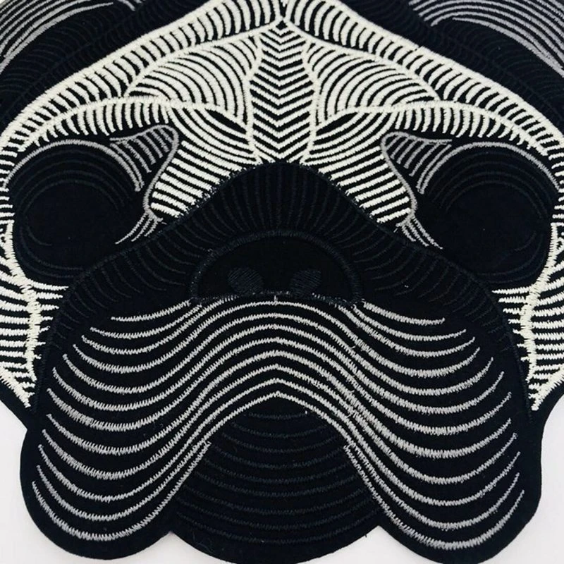 Вышитая аппликация в стиле панк с собакой Мопсом большие Швейные нашивки для