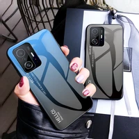 for xiaomi 11t case luxury gradient tempered glass back cover phone cases for xiaomi mi 11t pro 5g fundas