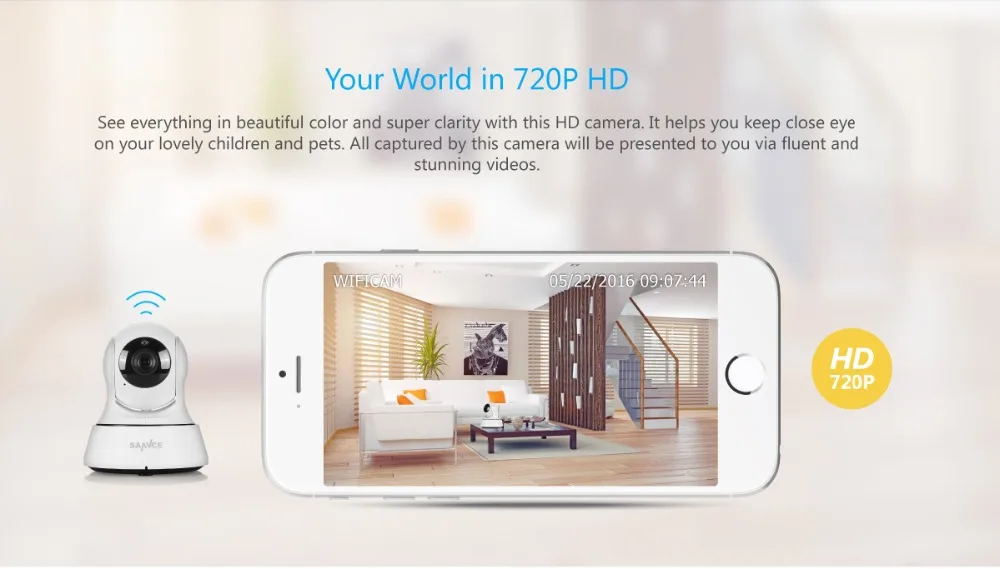 SANNCE 720P HD WiFi IP камера CCTV камера безопасности ночное видение инфракрасный двухсторонний аудио 1MP Детский Монитор умная ИК Беспроводная камера