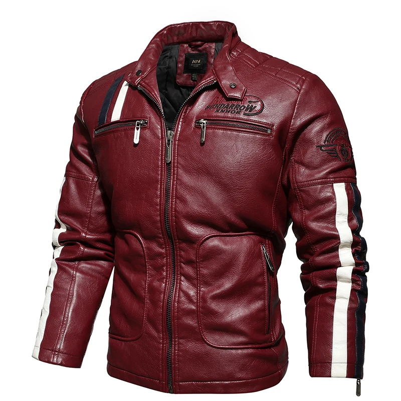 

Men Jacket New Leather Brand Casual Solid Mens Leather Jackets Autumn Winter Motorcycle PU Leather Male Outwear jaqueta de couro