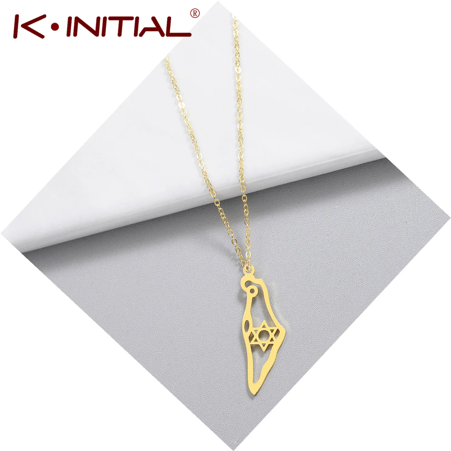 

Kinitial Cute Charm Stainless Steel Star of David Charm Necklaces for Women Jewelry Wholesale Hexagram Charm Pendants Necklace