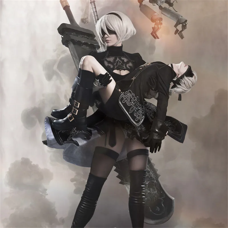 Женский костюм для косплея NieR:Automata YoRHa № 2 Тип B вечерние костюмы 2b Хэллоуина |
