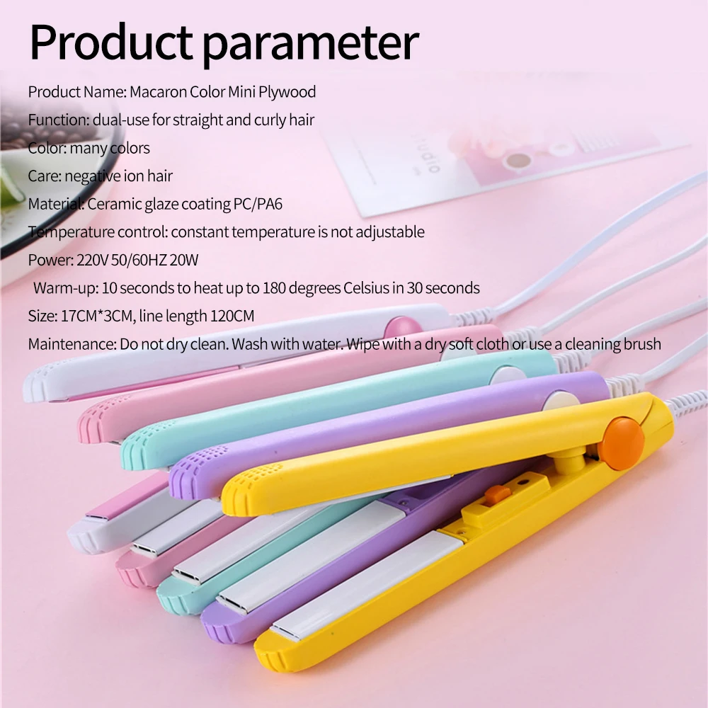 

2 in 1 Fashion Hair Straightener Curler Hair Smooth Comb Hot Mini Straightener Hair And Curling Iron Styling Tool Cute