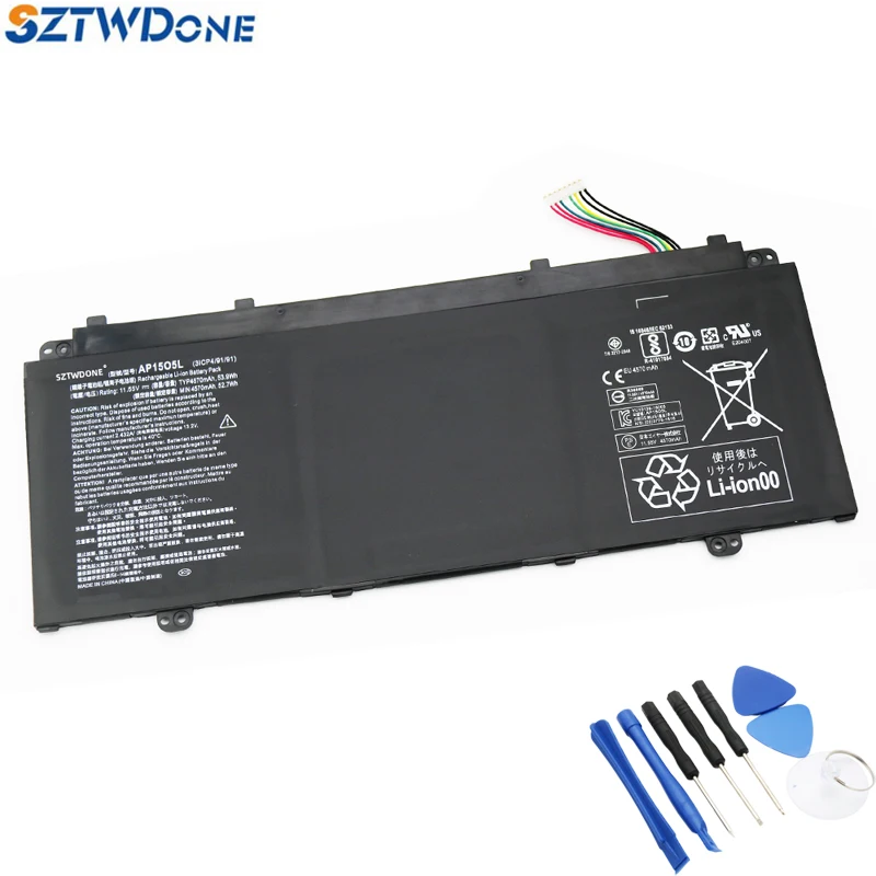 Аккумулятор SZTWDONE AP15O5L для ноутбука Acer Aspire SF514-51 N16C4 S5-371 S5-371-52JR S5-371-7278 CB5-312T AP15O3K