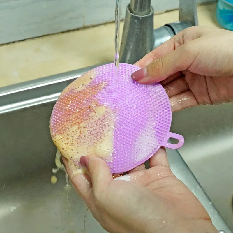 Многофункциональная силиконовая щетка кухонный коврик для мытья посуды