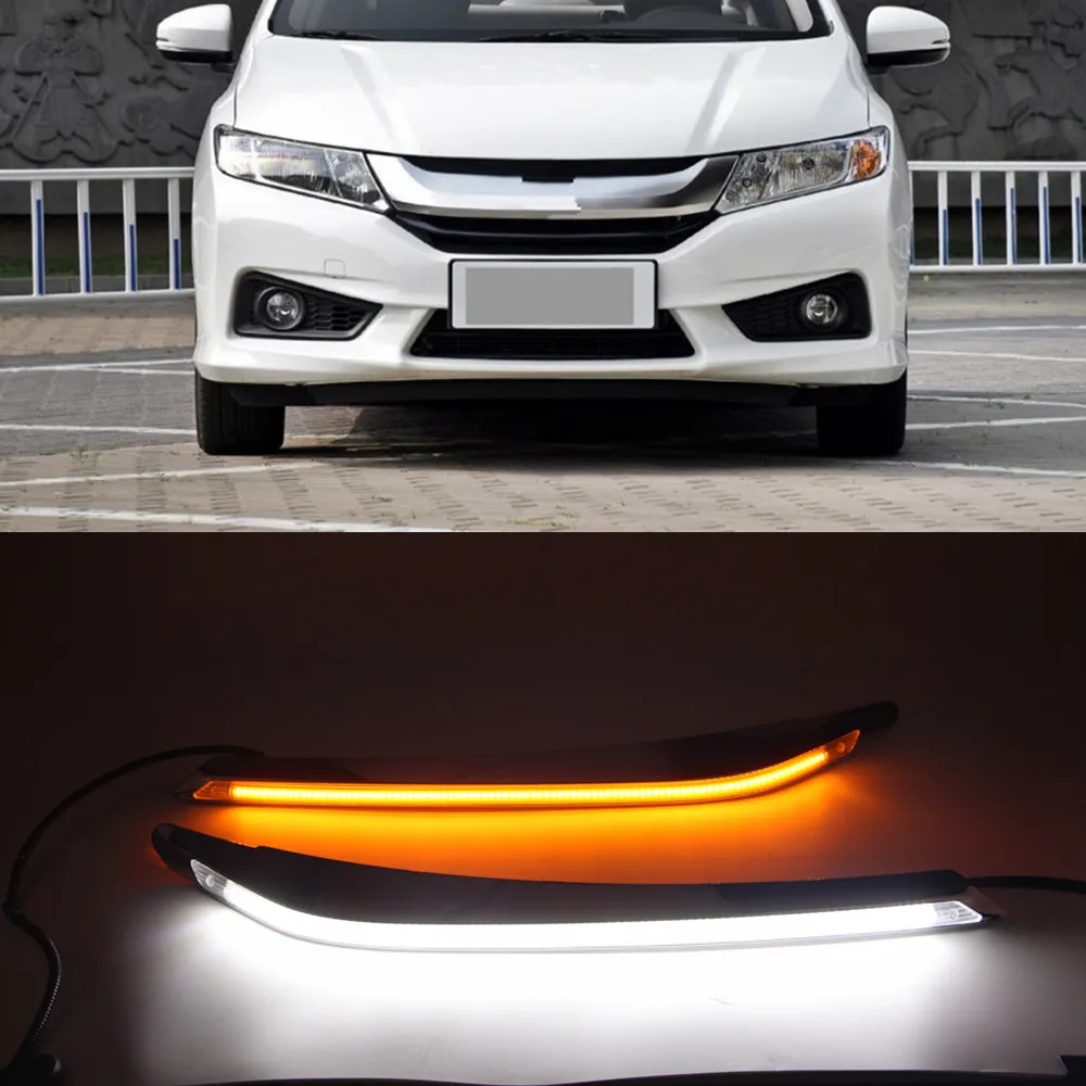 2 шт. светодиодные дневные ходовые огни светильник для Honda City Grace 2015 2016 2017 2018 с