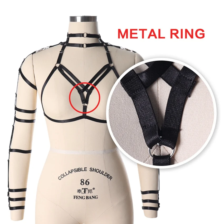 Бюстгальтер на бретелях готический эластичная регулировка фестивальный Рейв