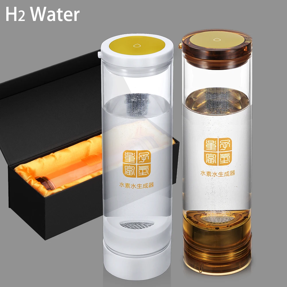 Quantum Hydrogen Water Generator DuPont SPE PEM Electrolysis H2 600ML Glass Bottle Anti-Aging And Promoting Microcirculation