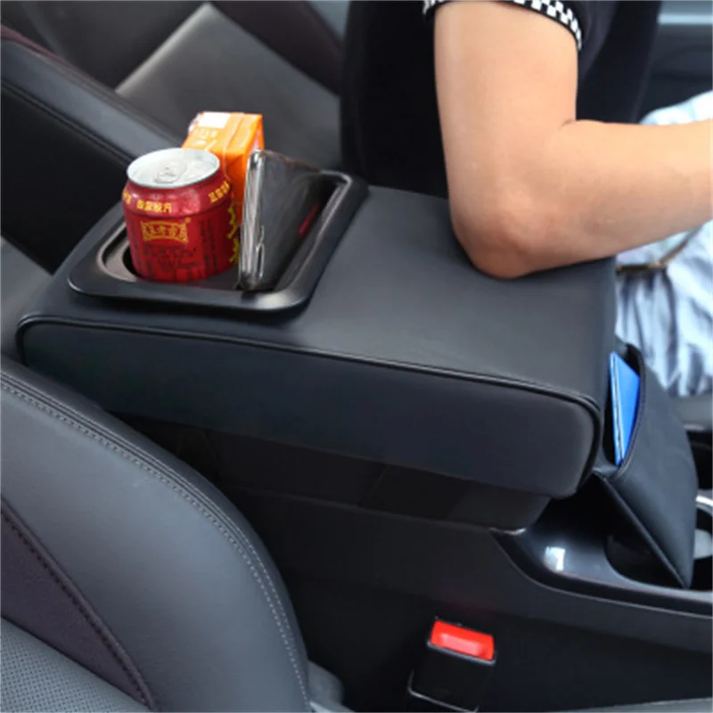 Car Armrest Box Cover Bracket Heightening Support Universal Arm Center Console Arm rest Cushion Water Cup Phone Holder Organizer