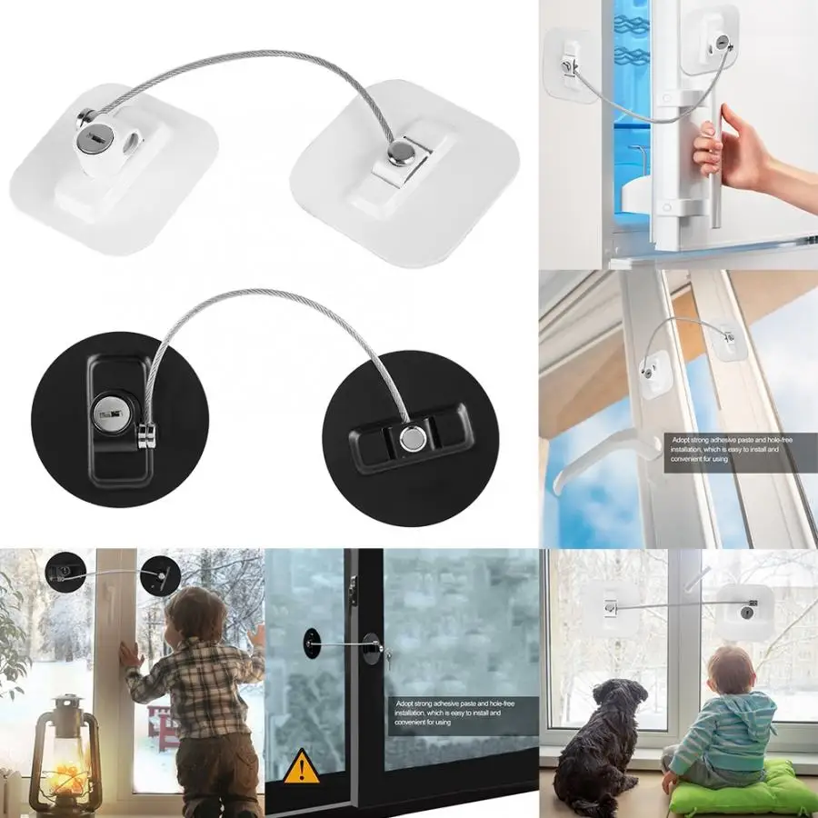 locks Window Door Restrictor Safety Locking Child Security Protective Wire Cable Lock smart door lock | Безопасность и защита
