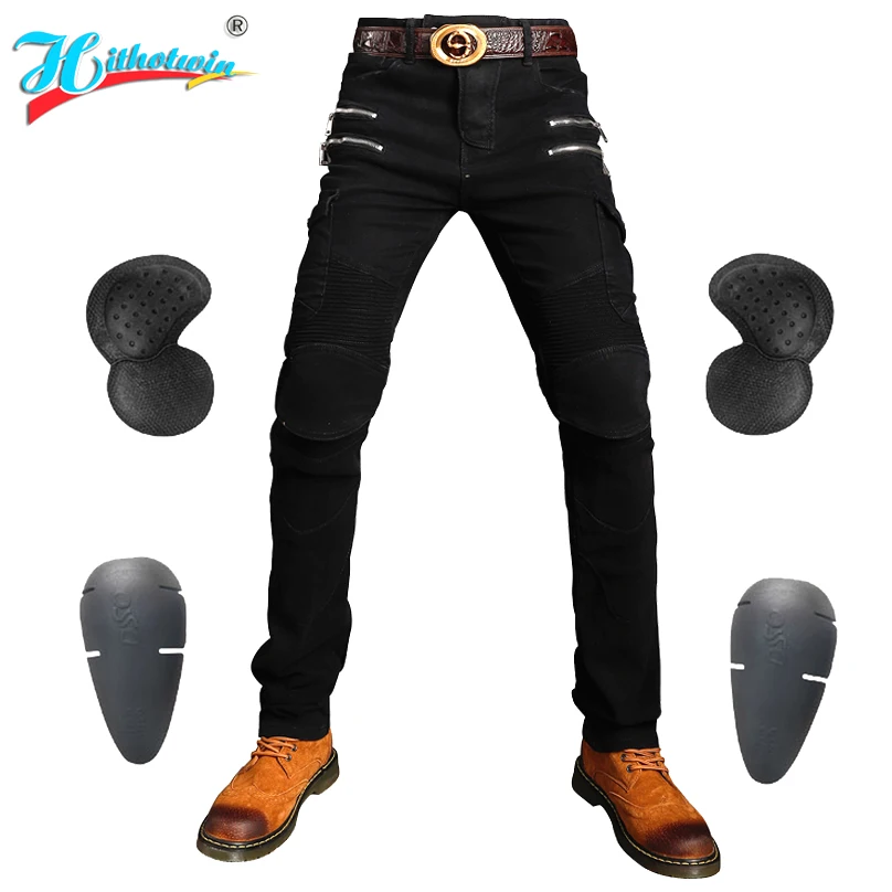 Men motorcycle leisure motorcycle men's cross-country outdoor riding jeans with protective equipment knee pads Hi-07