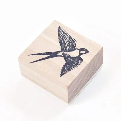 Swallow 1 шт. The story in the Wood log резиновая печать милые животные Штампы деревянные прозрачные штампы для скрапбукинга Фотоальбом украшения DIY - Цвет: Swallow