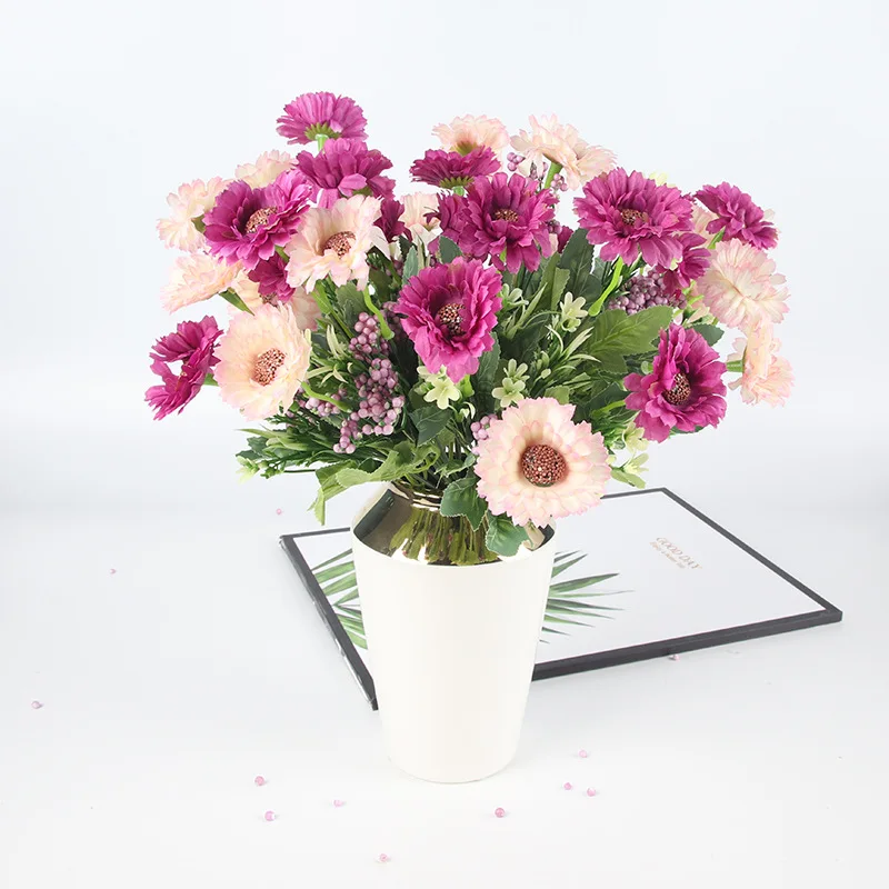 Искусственный букет хризантемы пластиковый искусственный цветок для свадебной