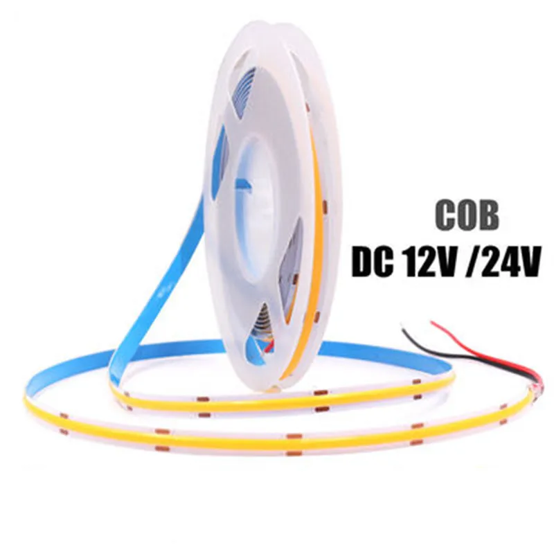 

DC12V 24V Cob Strip Light 320 384 528LEDs High Density Flexible Strip for Room Led Lights Bedroom Decoration LED Tape Light 10mm