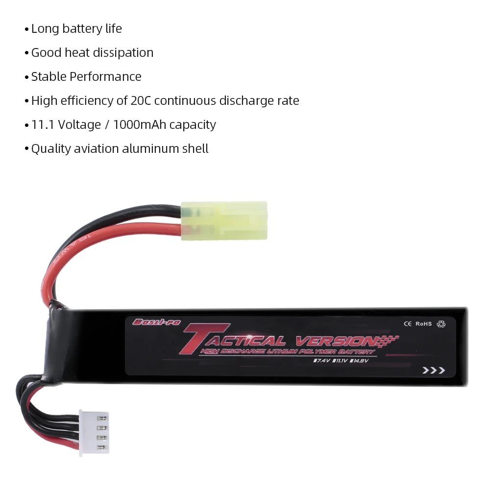 Литий полимерный аккумулятор для страйкбола BosLi Po 11 1 В 1000 мА/ч G36C M4A1 RIS CAR15 MP5A5 MC51 FNP90