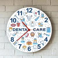 colorful dentistry teeth art icons dental care stomatology acrylic wall clock wall hanging watch dentists office decoration