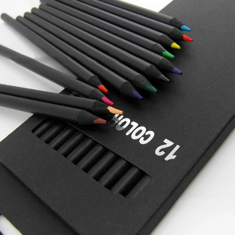 Цветные карандаши 12 шт./компл. высококачественные в упаковке разных цветов