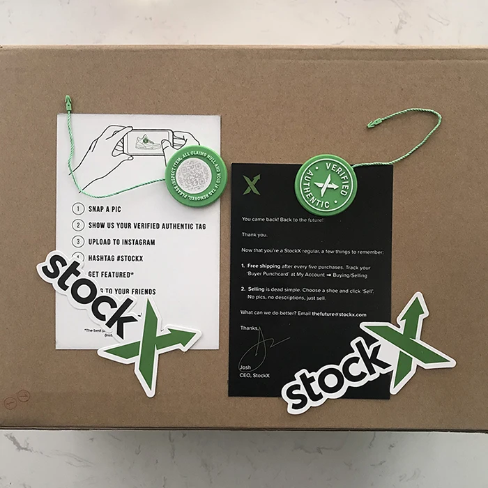 10set/lot 2020 Stock X Green Circular Tag Rcode Stickers Flyer Plastic Shoe Buckle Verified X Authentic Green Tag