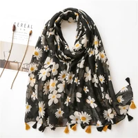 2020 summer women cotton scarf retro flower print shawls and wraps beach scarves foulard femme echarpe designer bandana hijab