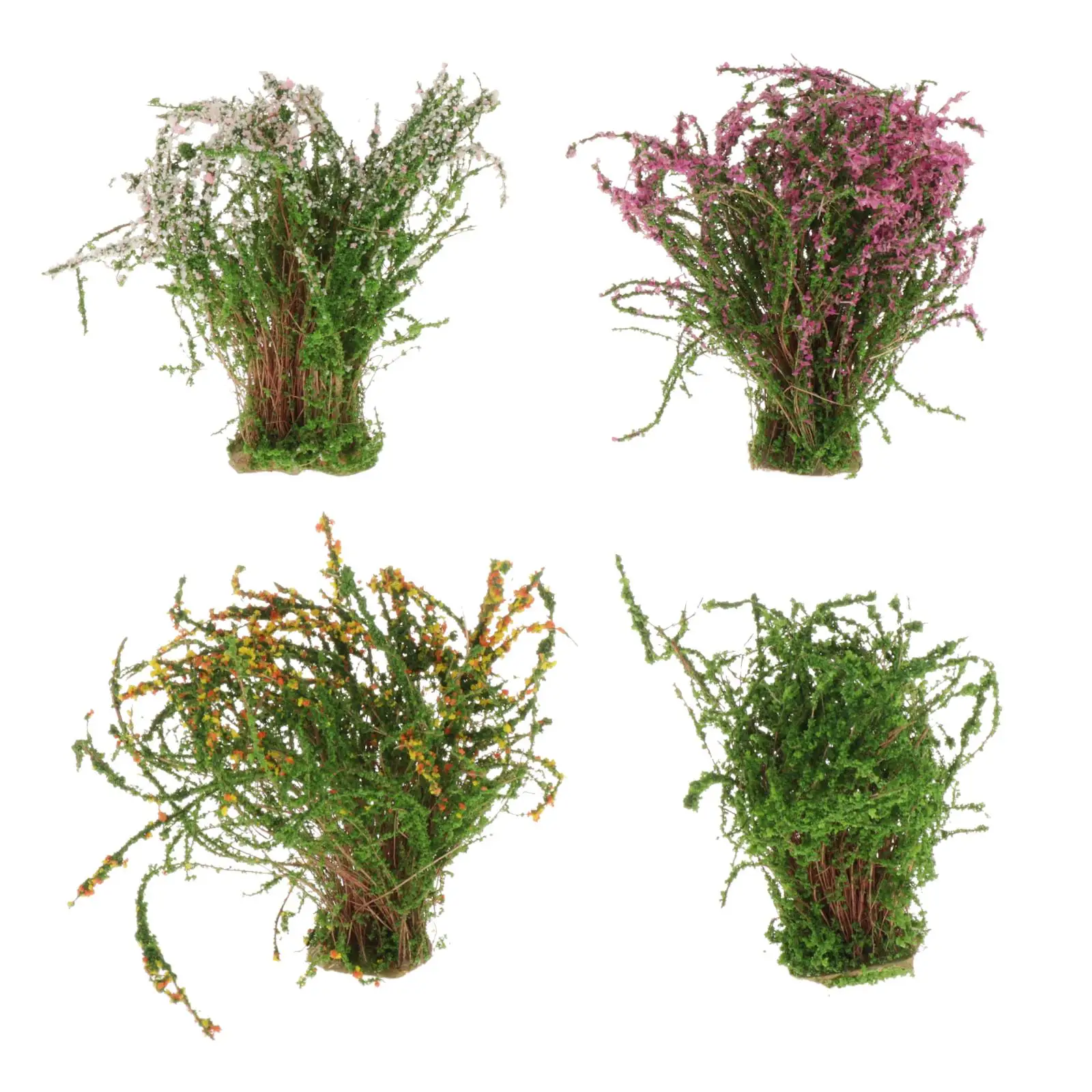 4 статические цветы самоклеющиеся миниатюрные Цветочные железнодорожные